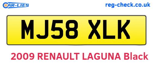 MJ58XLK are the vehicle registration plates.