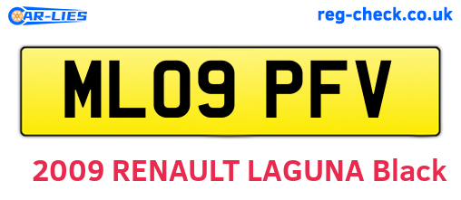 ML09PFV are the vehicle registration plates.
