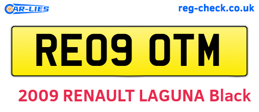 RE09OTM are the vehicle registration plates.