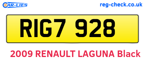 RIG7928 are the vehicle registration plates.