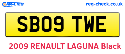 SB09TWE are the vehicle registration plates.