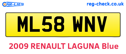 ML58WNV are the vehicle registration plates.