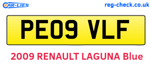PE09VLF are the vehicle registration plates.