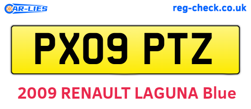 PX09PTZ are the vehicle registration plates.