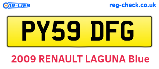 PY59DFG are the vehicle registration plates.