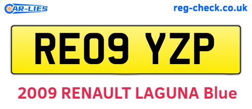 RE09YZP are the vehicle registration plates.