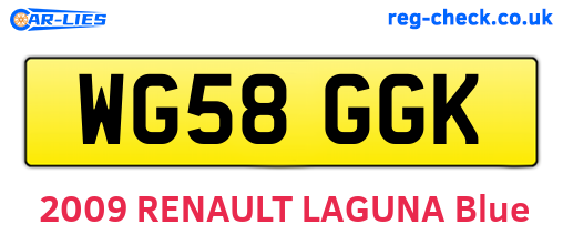 WG58GGK are the vehicle registration plates.