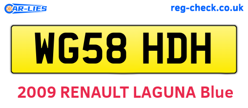 WG58HDH are the vehicle registration plates.