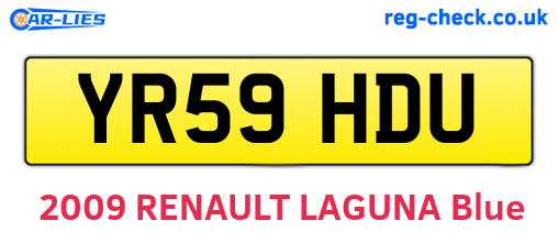 YR59HDU are the vehicle registration plates.