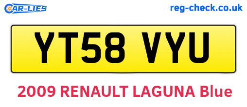 YT58VYU are the vehicle registration plates.