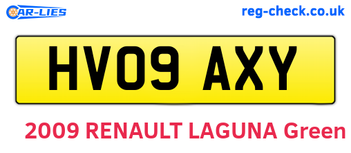HV09AXY are the vehicle registration plates.