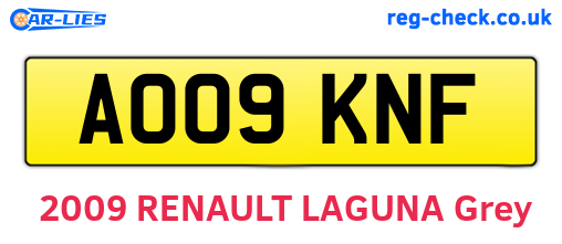 AO09KNF are the vehicle registration plates.