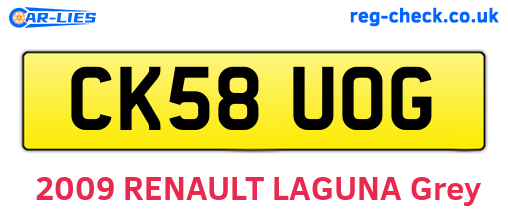 CK58UOG are the vehicle registration plates.
