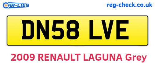 DN58LVE are the vehicle registration plates.