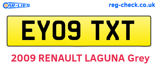 EY09TXT are the vehicle registration plates.
