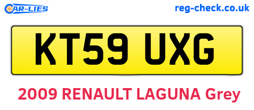 KT59UXG are the vehicle registration plates.