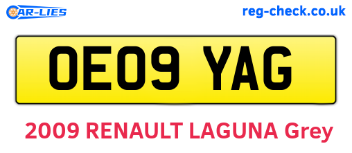 OE09YAG are the vehicle registration plates.