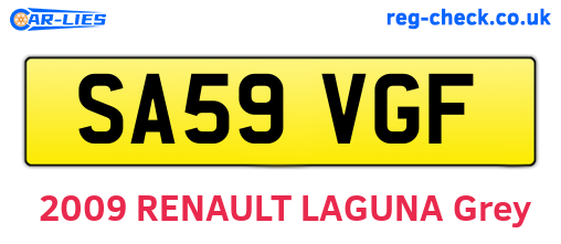 SA59VGF are the vehicle registration plates.