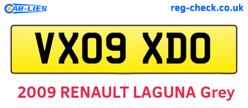 VX09XDO are the vehicle registration plates.