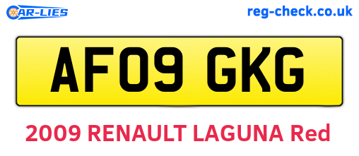 AF09GKG are the vehicle registration plates.