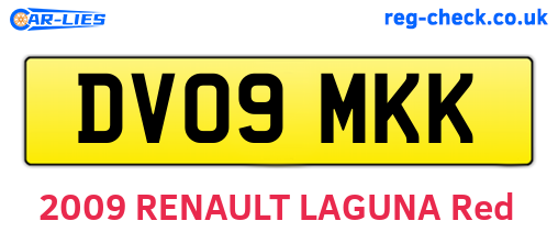 DV09MKK are the vehicle registration plates.