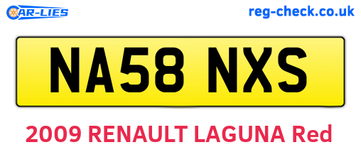 NA58NXS are the vehicle registration plates.