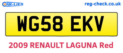 WG58EKV are the vehicle registration plates.
