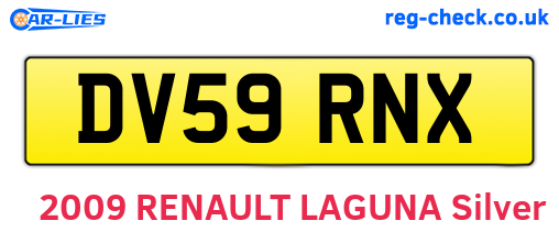 DV59RNX are the vehicle registration plates.