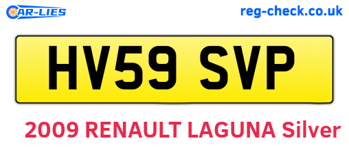 HV59SVP are the vehicle registration plates.