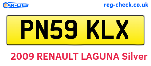 PN59KLX are the vehicle registration plates.