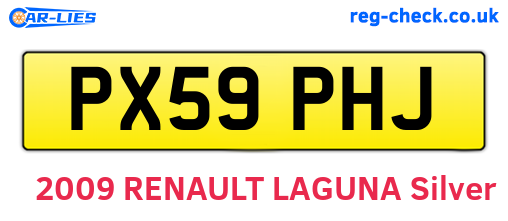 PX59PHJ are the vehicle registration plates.