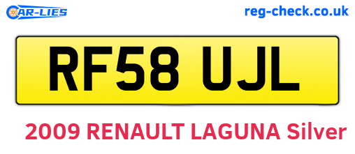 RF58UJL are the vehicle registration plates.