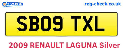 SB09TXL are the vehicle registration plates.