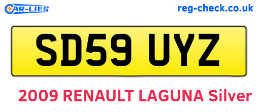 SD59UYZ are the vehicle registration plates.