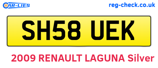 SH58UEK are the vehicle registration plates.