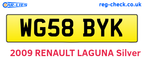 WG58BYK are the vehicle registration plates.