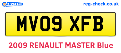 MV09XFB are the vehicle registration plates.
