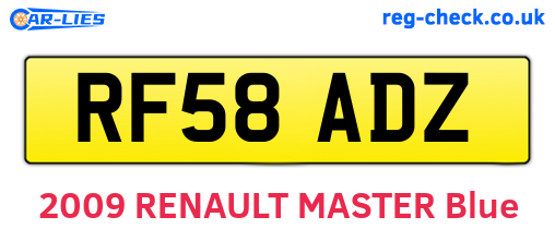 RF58ADZ are the vehicle registration plates.