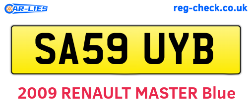 SA59UYB are the vehicle registration plates.