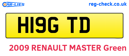 H19GTD are the vehicle registration plates.