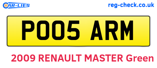 PO05ARM are the vehicle registration plates.
