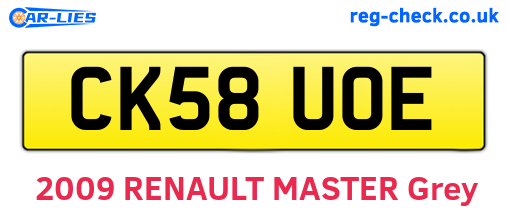 CK58UOE are the vehicle registration plates.