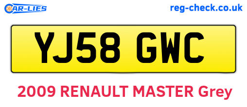 YJ58GWC are the vehicle registration plates.