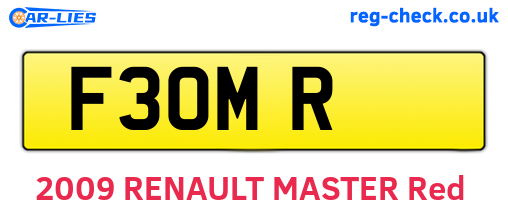 F3OMR are the vehicle registration plates.