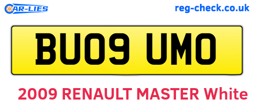BU09UMO are the vehicle registration plates.