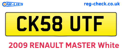 CK58UTF are the vehicle registration plates.