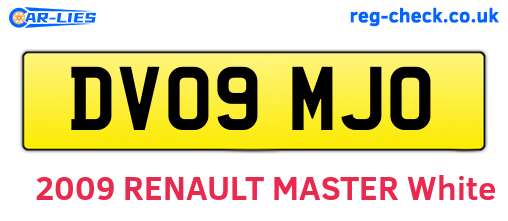 DV09MJO are the vehicle registration plates.