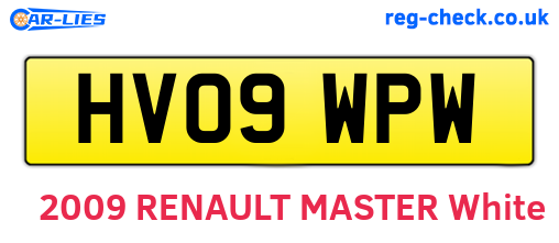 HV09WPW are the vehicle registration plates.