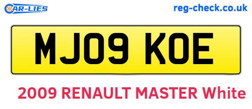 MJ09KOE are the vehicle registration plates.
