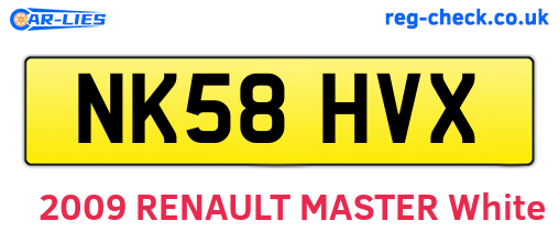 NK58HVX are the vehicle registration plates.